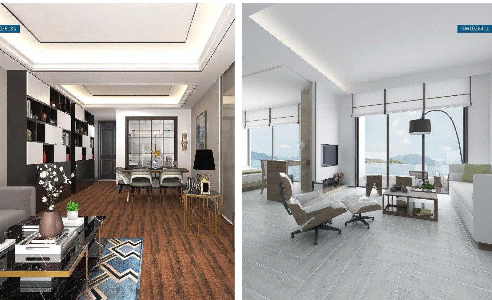 Carrelage effet bois dans un espace professionnel