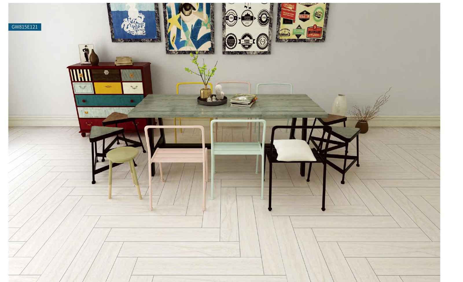 Carrelage effet bois dans un séjour